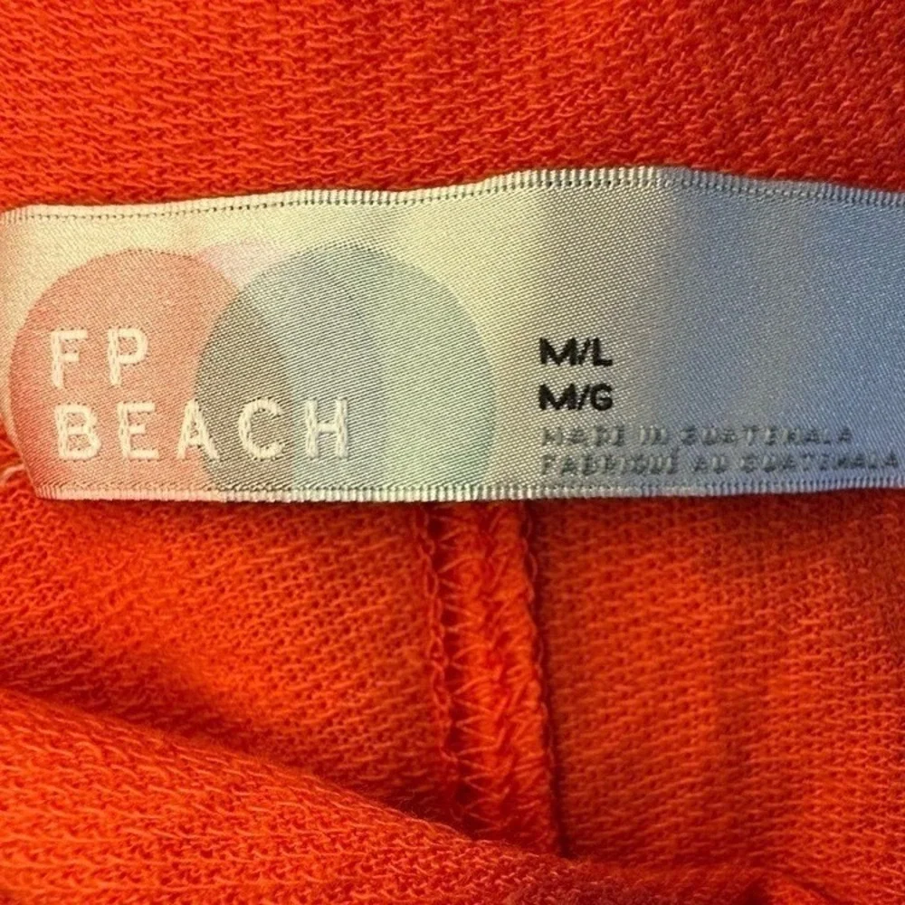 Free People Beach Top Size M/L Poppy Beatnik Coral Scoop‎ Back Tunic Swing Dress